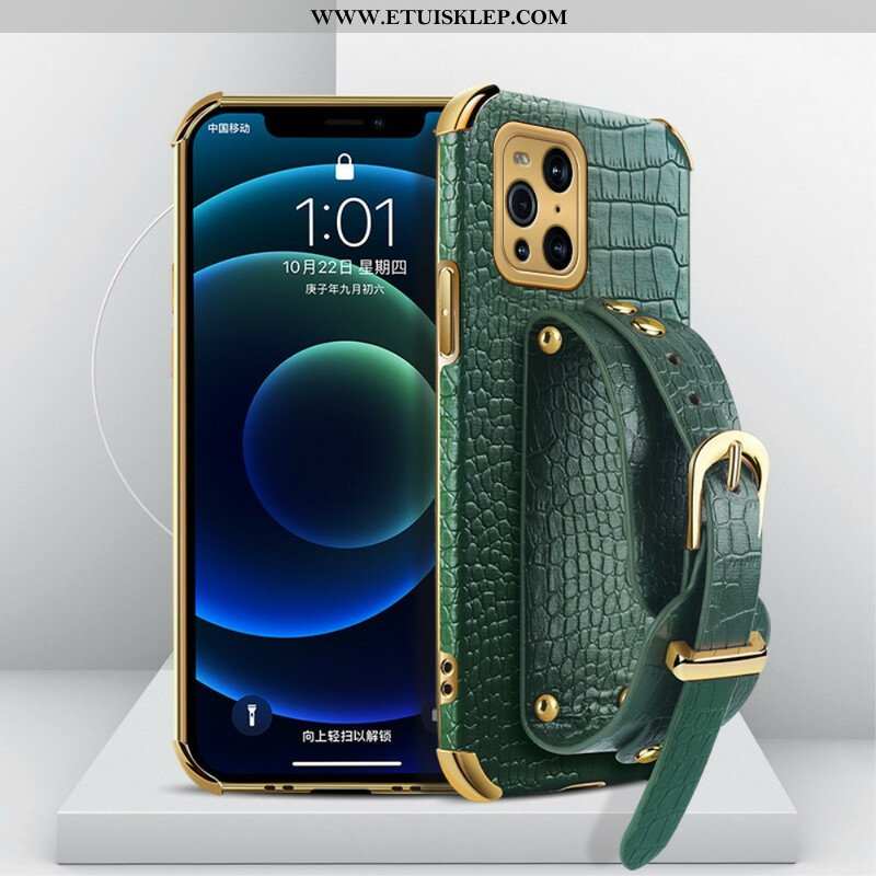 Etui do Oppo Find X3 Pro Pasek Krokodyla